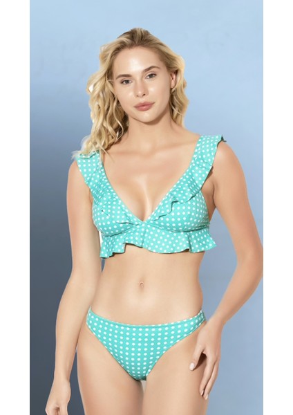 Mint Puantiyeli Bikini