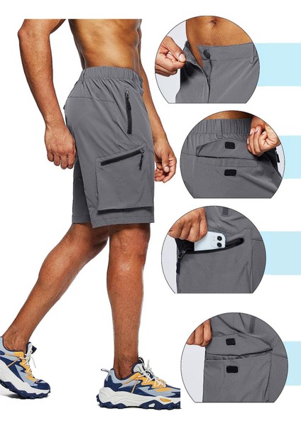 Erkek Kamp Yürüyüş Seyahat Hızlı Kuruma Çok Cepli Outdoor Şort fırsatları