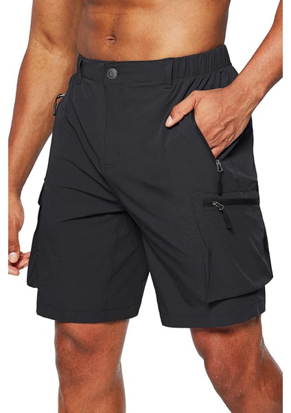 Erkek Kamp Yürüyüş Seyahat Hızlı Kuruma Çok Cepli Outdoor Şort