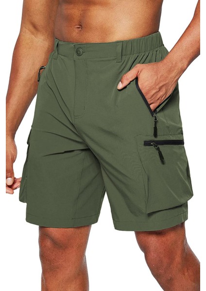 Erkek Kamp Yürüyüş Seyahat Hızlı Kuruma Çok Cepli Outdoor Şort