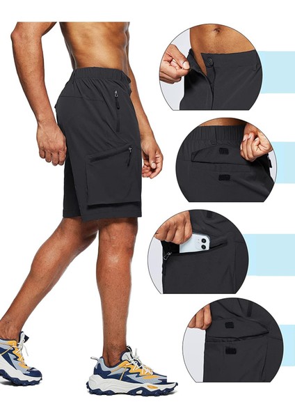 Erkek Kamp Yürüyüş Seyahat Hızlı Kuruma Çok Cepli Outdoor Şort fırsatları