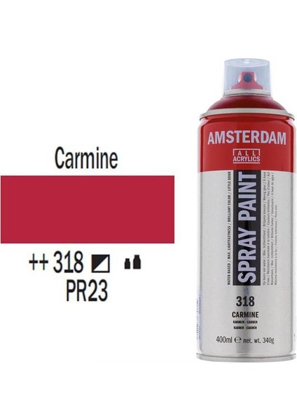 Amsterdam Akrilik Sprey 318 Carmine 400 ml