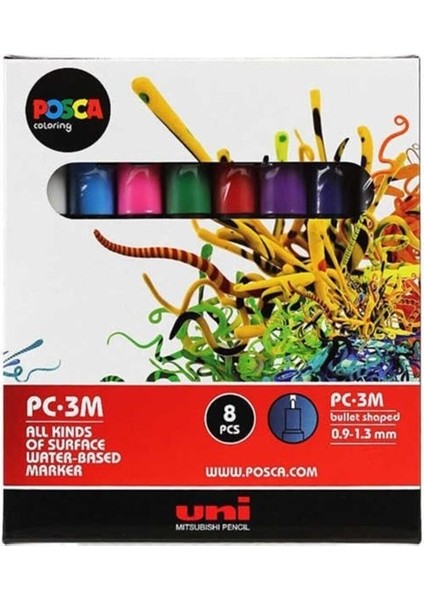 Posca Pc-3m - 8 Renk