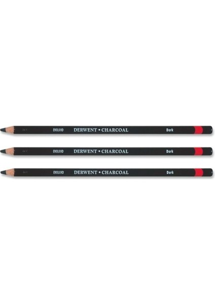 Charcoal Pencils Kömür Füzen Kalem Dark 3 Adet