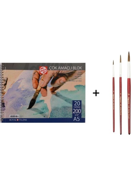 145 Serisi Sulu Boya Fırça Seti ve Talens Defter A5 200GR