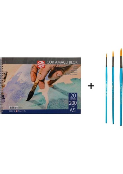 111 Serisi Sulu Boya Fırça Seti ve Talens Defter A5 200GR