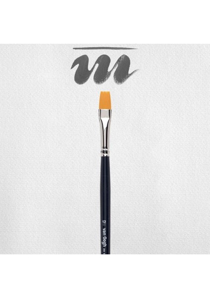 294 Serisi Serisi Sentetik Düz Uç Yağlı/akrilik Boya Fırçası No: 12