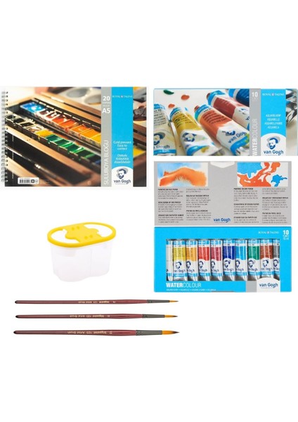 Profesyonel Suluboya Seti Tüp 10 ml 10'lu Basıc Set 10'lu (Karton Kutu)