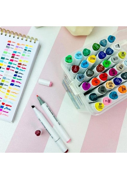 Color Çift Taraflı Plastik Kutlu Marker Seti 36'lı