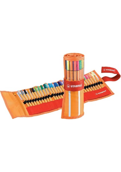 Point 88 Ince Uçlu Keçeli Kalem Seti Rollerset 25 + 5 Floresan Renk