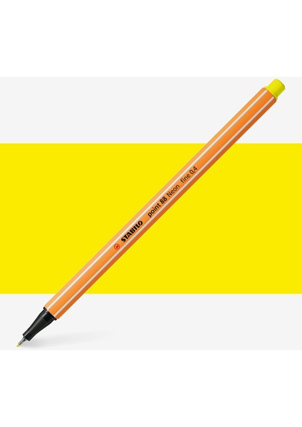 Point 88 Fineliner Pen 0.4mm Ince Keçe Uçlu Kalem Floresan Sarı