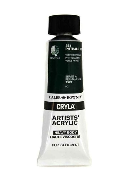 Cryla Heavy Body Artists' Akrilik Boya 75ML N:361 Phthalo Green