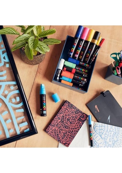 Posca Marker Kalemi Pc-3m (0.9-1.3mm) Glitter Colours Simli Renkler 8'li Set