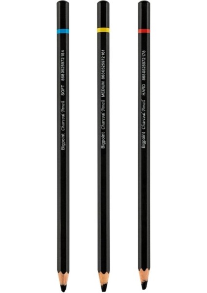 Charcoal Pencil Kömür Kalemi (7.2mm x 175MM) 3'lü Set