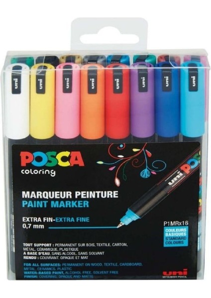 Posca Marker Kalem Pc-1mr (0.7mm) 16'lı Set