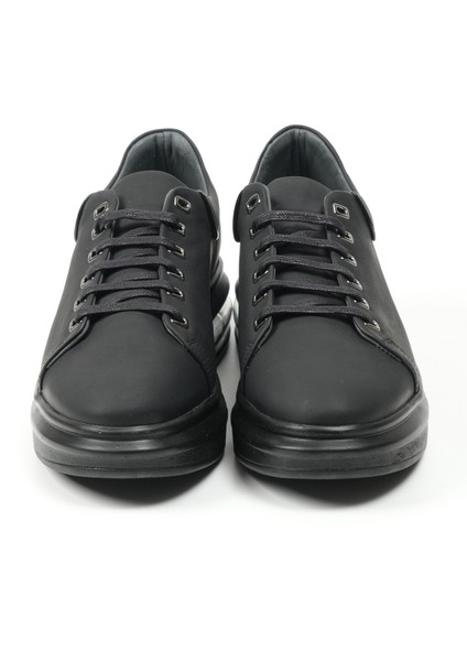 Erkek Sneaker KA-C14701 John May Siyah Mat + Siyah Kırışık