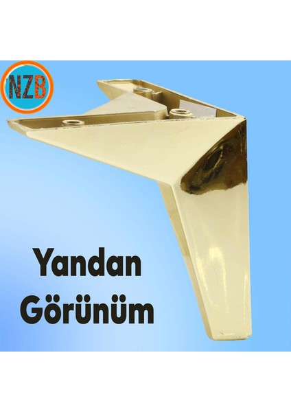 Mobilya Kanepe Sehpa Tv Ünitesi Koltuk Ayağı 12 cm Altın Gold Baza Ayak