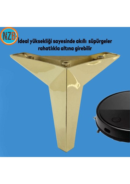 Mobilya Kanepe Sehpa Tv Ünitesi Koltuk Ayağı 12 cm Altın Gold Baza Ayak