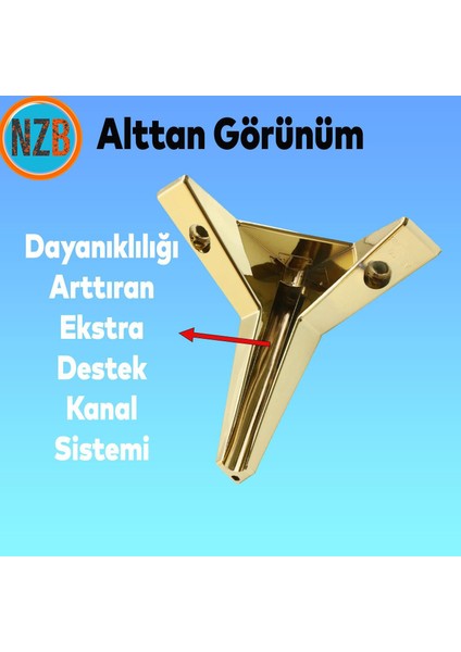 Mobilya Kanepe Sehpa Tv Ünitesi Koltuk Ayağı 12 cm Altın Gold Baza Ayak