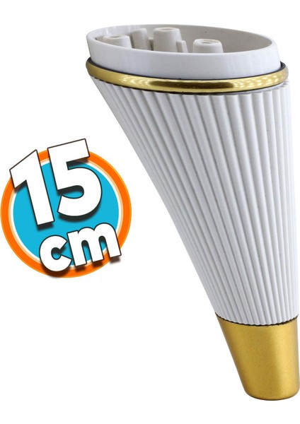 Mobilya Kanepe Sehpa Tv Ünitesi Koltuk Ayağı 15 cm Krem Gold Baza Ayak