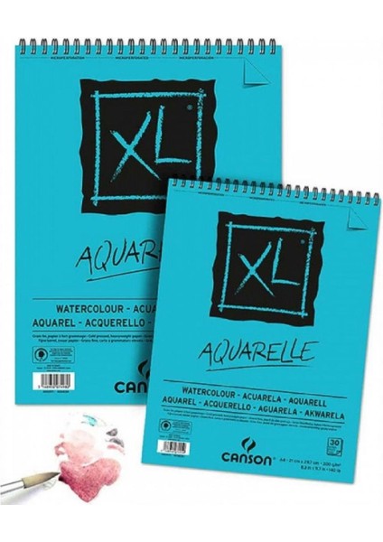 Xl Aquarelle Cold Pressed 300GR Spiralli Sulu Boya Blok 30 Sayfa A4 (21X29.7CM)