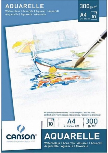 Leisure Aquarelle Pad 300G Sulu Boya Blok 10 Sayfa A4 (21X29.7CM)
