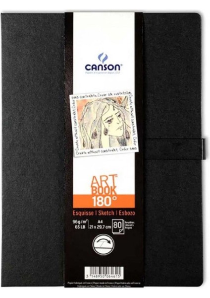 180 Art Book 96GR Çok Amaçlı Çizim Defteri 80 Sayfa A4 (21X29.7CM) (Sert Kapak)
