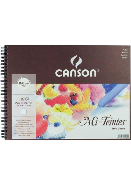 Mi-Tientes Beyaz 160GR Spiralli Pastel Blok 16 Sayfa 32X41CM