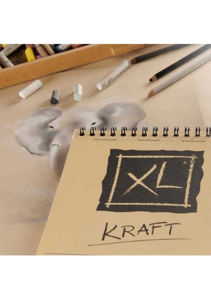 Xl Kraft Sketch Spiral Pad 90GR Spiralli Çizim Blok 60 Sayfa A3 (29.7X42CM)