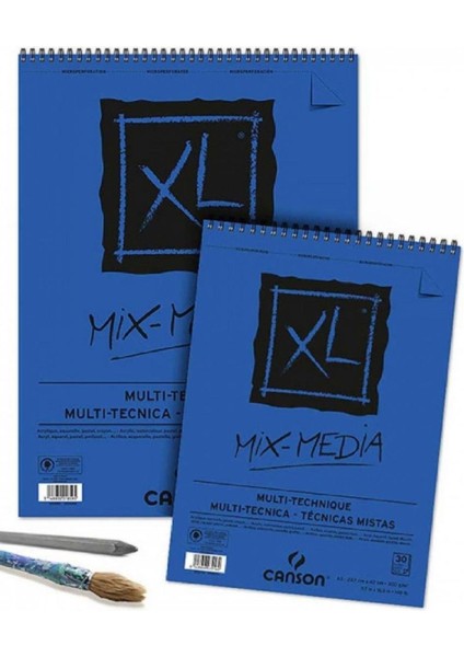 Xl Mix Media 300GR Orta Dokulu Çok Amaçlı Spiralli Resim Blok 30 Sayfa A4 (21X29.7