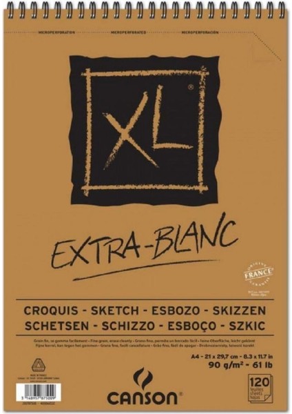 Xl Extra White Sketch Spiral Pad 90GR Spiralli Çizim Blok 120 Sayfa A4 (21X29.7CM)