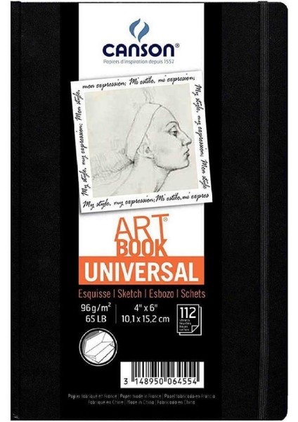 Universal Art Book 96GR Çok Amaçlı Çizim Defteri 112 Sayfa 10.2X15.2CM (Sert Kapak)
