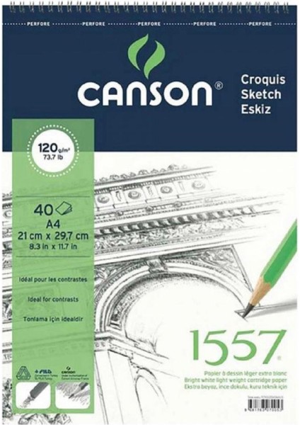 1557 Dessin Drawing Light Grain 120GR Spiralli Çizim Defteri 40 Sayfa A4 (21X29.7CM)