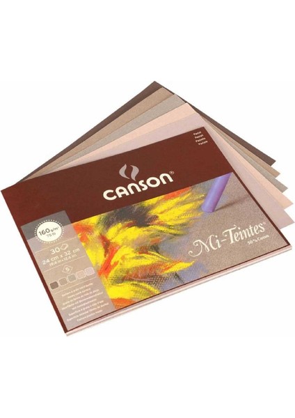 Mi-Tientes 5 Toprak Renk 160GR Pastel Blok 30 Sayfa 24X32CM