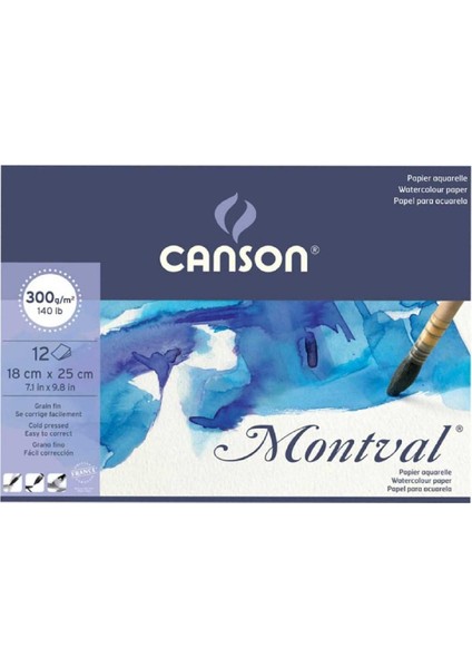 Montval Aquarelle Cold Pressed 300GR Sulu Boya Blok 100 Sayfa 24X32CM