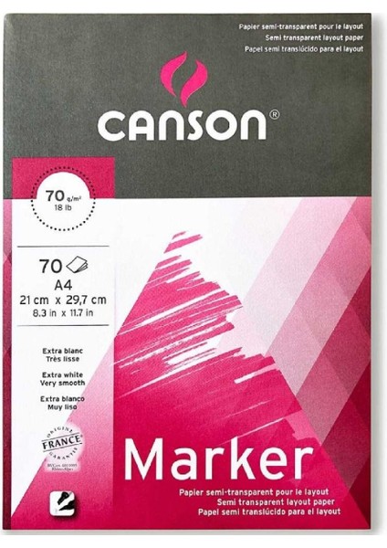 Marker Pad 70GR Layout Markör Blok 70 Sayfa A4 (21X29.7CM)
