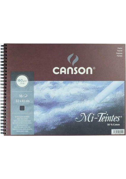 Mi-Tientes Siyah 160G Spiralli Pastel Blok 16 Sayfa 32X41CM
