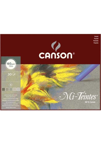 Mi-Tientes 5 Gri Renk 160G Pastel Blok 30 Sayfa 24X32CM