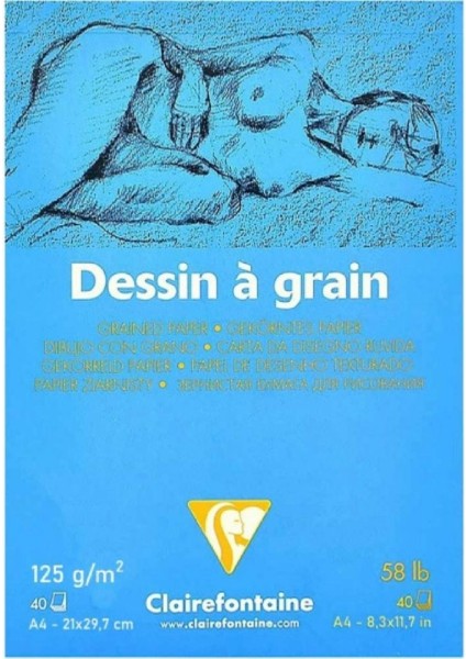 Dessin A Grain 125GR Doğal Beyaz Dokulu Çizim Blok 40 Sayfa A4 (21X29.7CM)