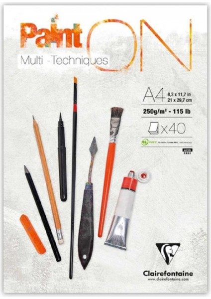 Paint-On 250GR Ekstra Beyaz Çok Amaçlı Resim Blok 40 Sayfa A4 (21X29.7CM)