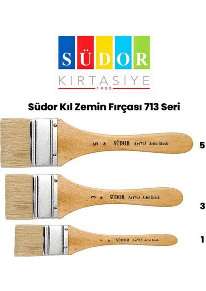 713 Serisi Kıl Zemin Fırçası Seti 3'lü