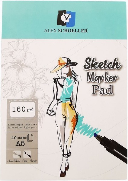 Sketch Marker Pad Eskiz Defteri 160GR A5 40YP