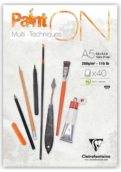 Paint-On 250GR Ekstra Beyaz Çok Amaçlı Resim Blok 40 Sayfa A5 (14.8X21CM)