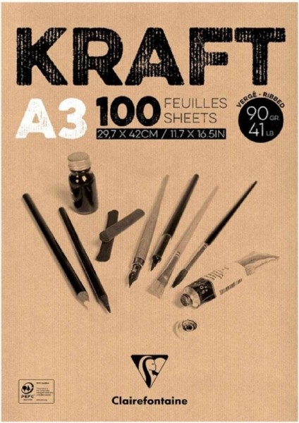 Kraft 90GR Çok Amaçlı Resim Blok 100 Sayfa A3 (29.7X42CM)