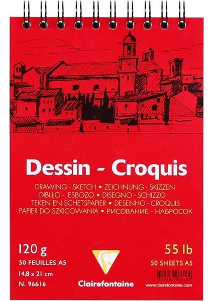 Dessin Croquis White 120GR Beyaz Spiralli Çizim Blok 50 Sayfa A3 (29.7X42CM)