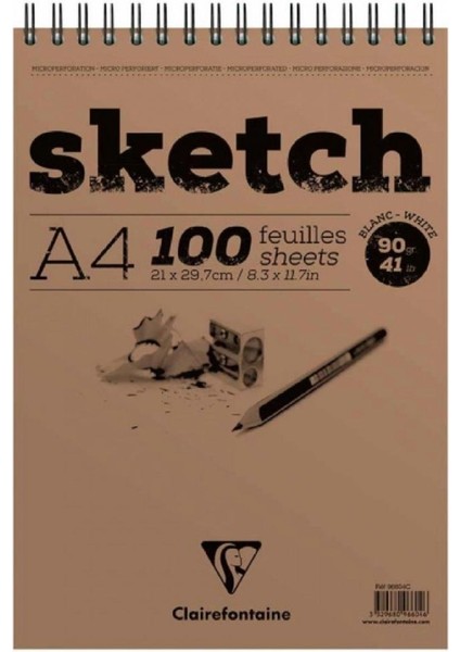 Esquisse Blanc Sketch 90GR Beyaz Spiralli Çizim Blok 50 Sayfa A4 (21X29.7CM)