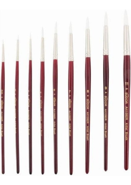 Sentetik Sulu Boya Beyaz Kıl Yuvarlak Fırça Seri 1092R Set