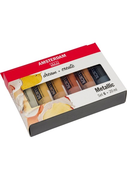 Standart Seri Akrilik Boya Set Metalik Seti 6 x 20 ml Metallics