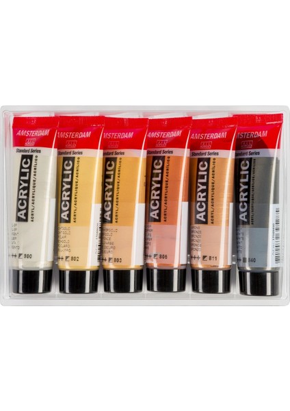 Standart Seri Akrilik Boya Set Metalik Seti 6 x 20 ml Metallics
