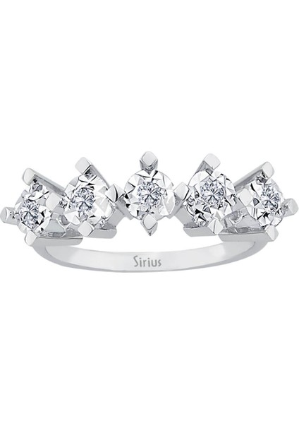 1 Karat Görünümlü Pırlanta 5 Taş Yüzük 0417R0227 fiyatları